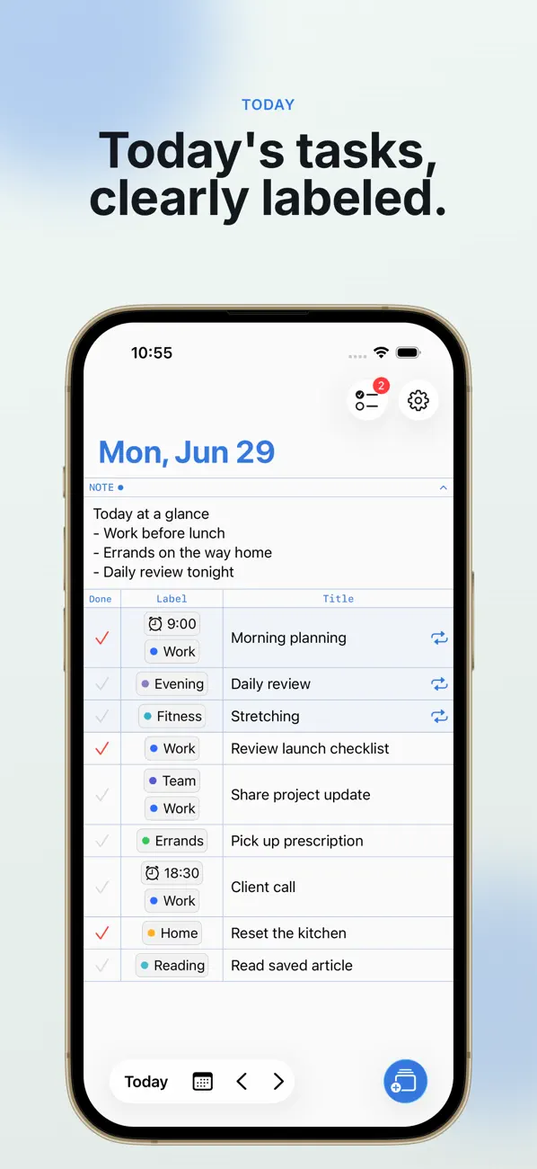 Screenshot #1 pour Labeled - Daily Tasks