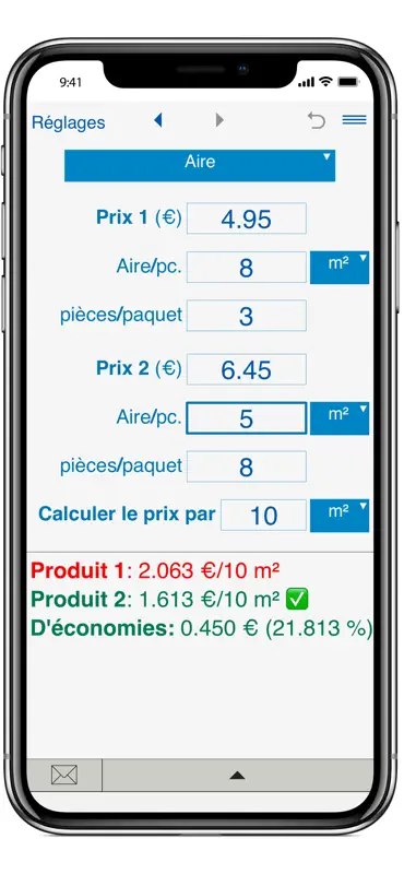 Calculateur de prix unitaires screenshot 5 of 8