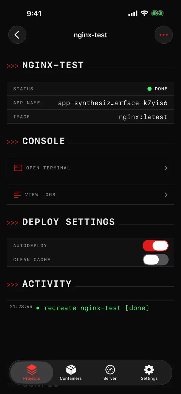Screenshot #3 pour Dokploy Client