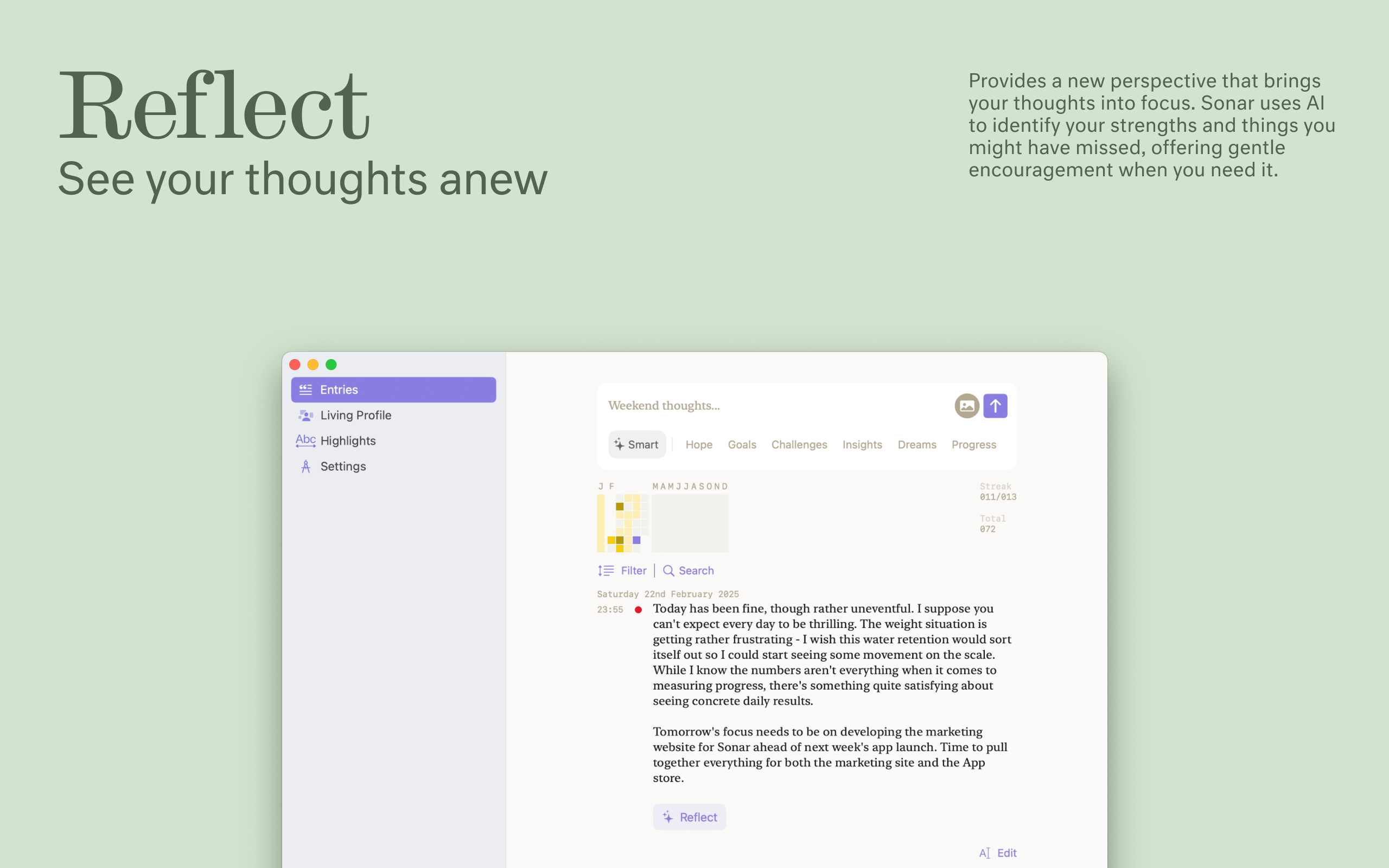 Sonar: AI Journal & Insights