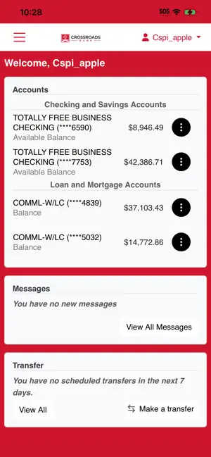 Crossroads Bank Mobile screenshot 2