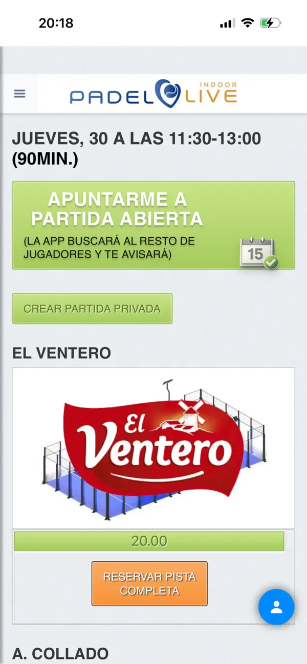 Screenshot #1 pour Padel Live Indoor