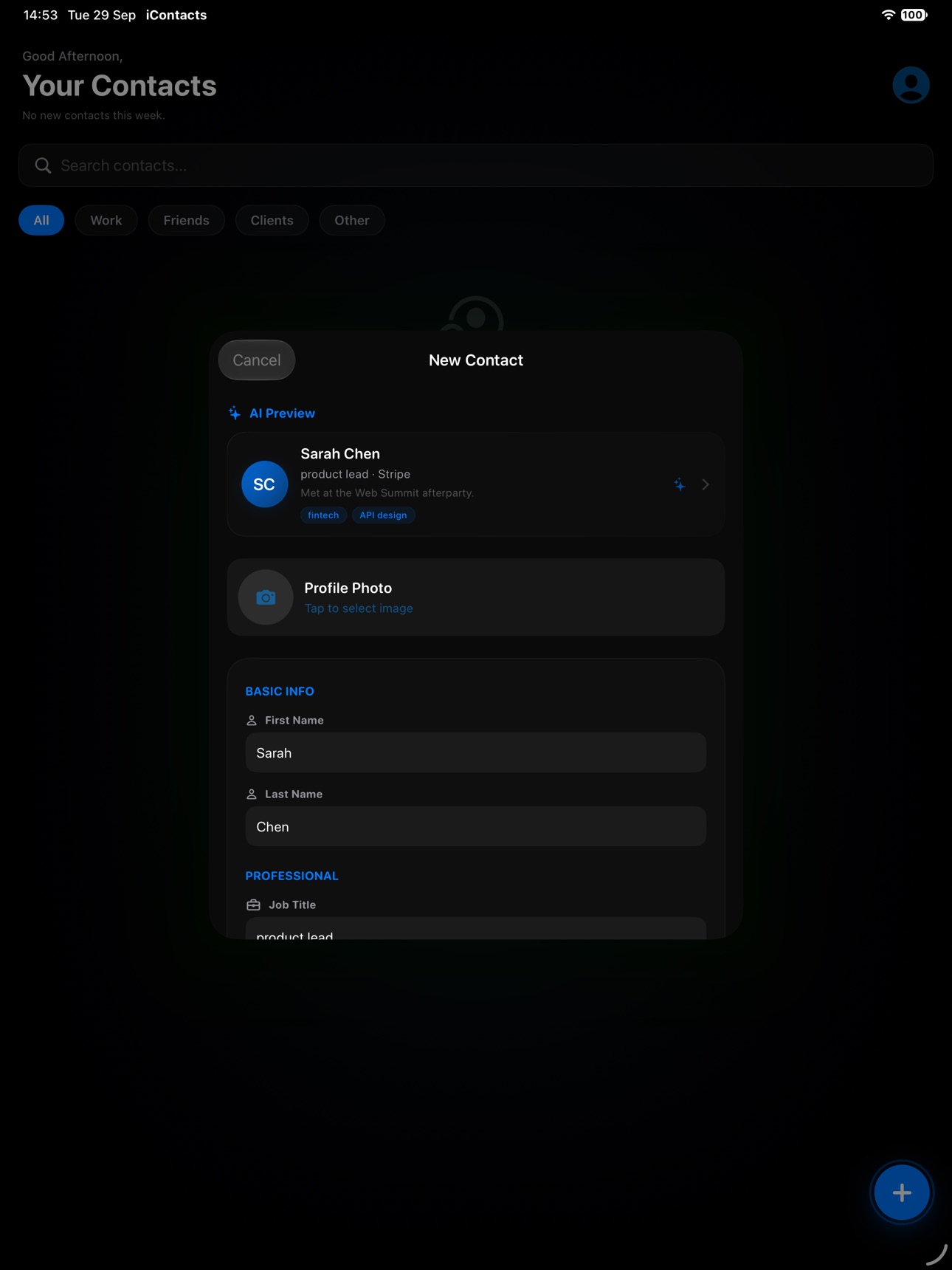 Screenshot 4 of iContacts: On-Device AI