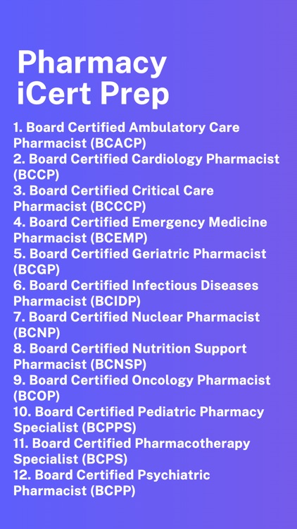 Pharmacy iCert Prep