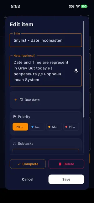 TinyLists: To-Do List & Tasks screenshot 4