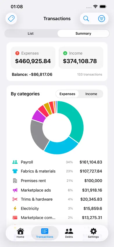 Business Spending screenshot 2