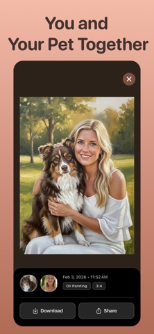 Pawtrait: Pet Portrait AI iPhone screenshot