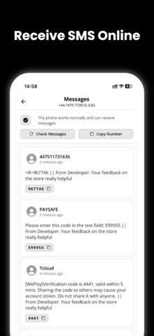 Temp Number - Receive SMS Screenshot 3 of 3
