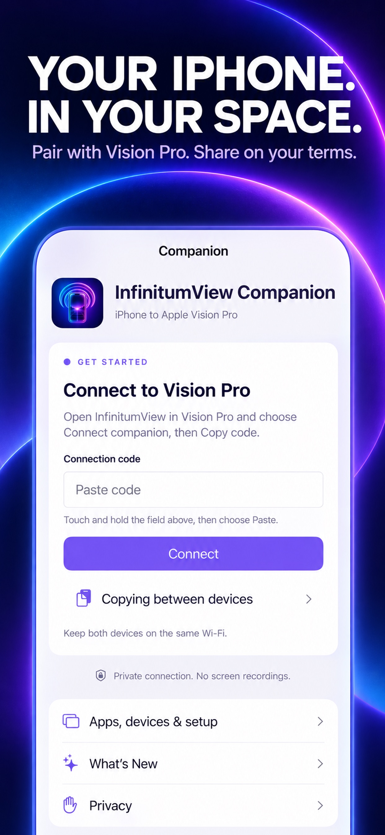 Screenshot 1 of InfinitumView Companion