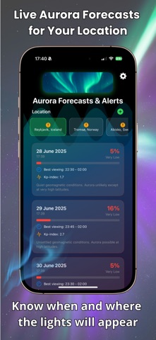 Aurora Forecast & Alerts screenshot