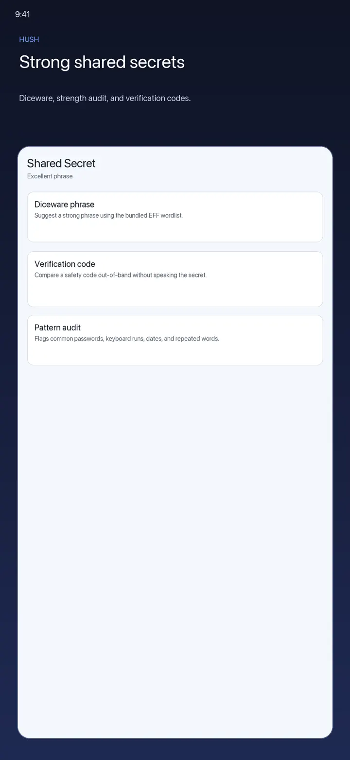 Hush Secret Text iPhone 6.7" screenshot 3: Utilities