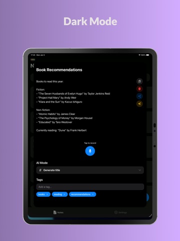 NotesPeak: offline AI notes iPad screenshot