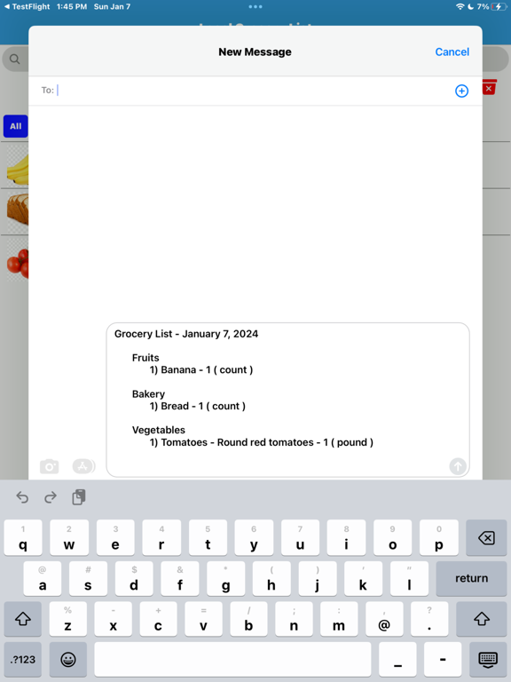 Local Grocery List iPad screenshot 10 - Productivity app