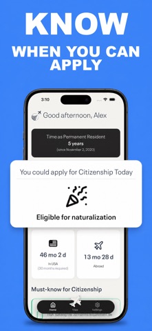 Green Card Trips - USA Tracker iPhone screenshot