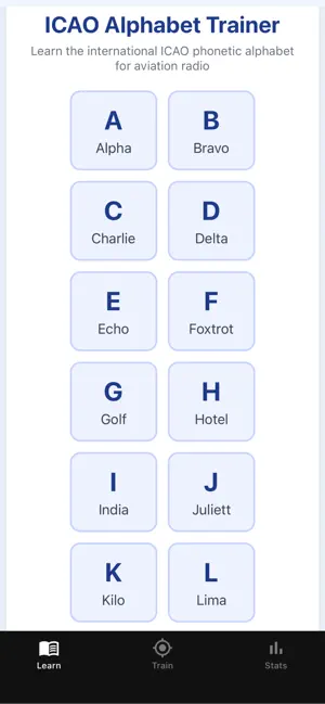 ICAO Alphabet Trainer screenshot 2