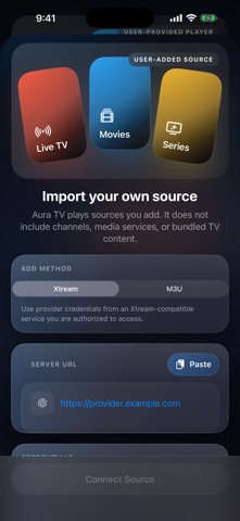 Aura TV: IPTV Player iPhone screenshot