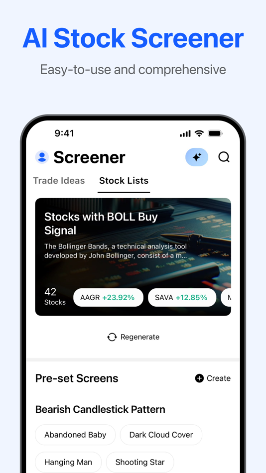 #3. Penny Stocks Screener: Screens (iOS) Podle: Ainvest FinTech, Inc.