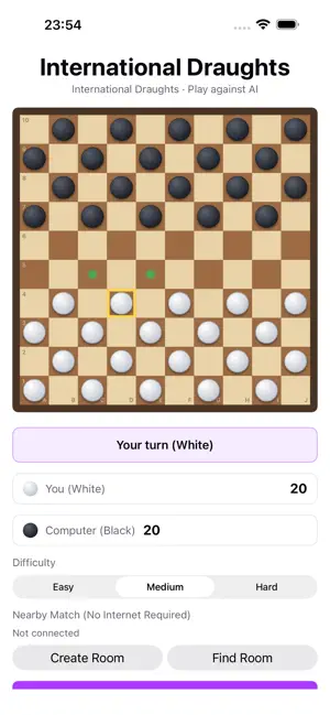 国际跳棋10x10 AI附近对战 screenshot 1