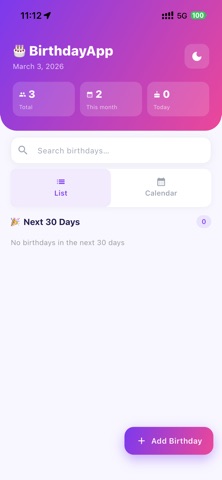 Birthday App Pro Screenshot 1 of 4