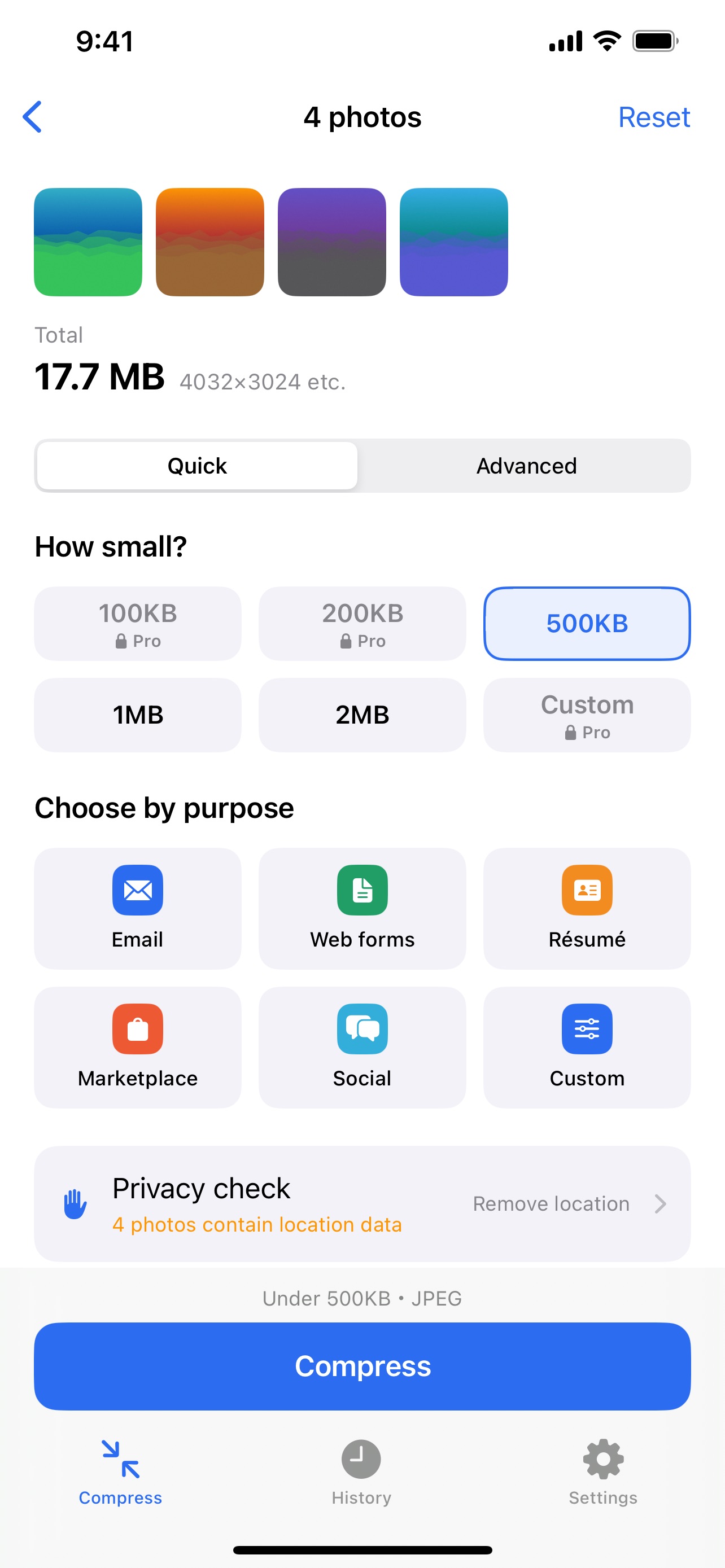 Screenshot 2 of PhotoSlim - Photo Compressor