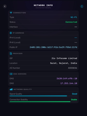 wifi speed tester iPad screenshot
