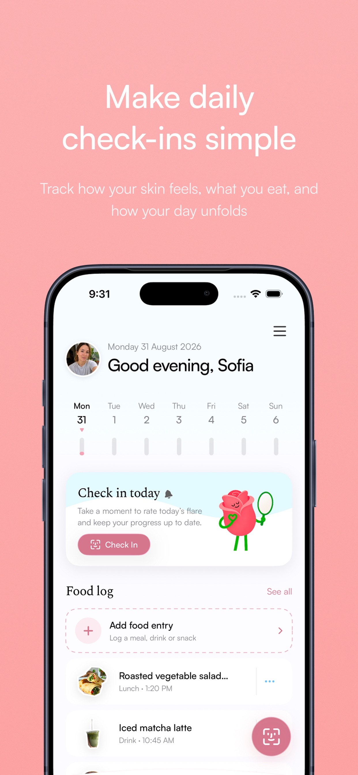Screenshot 2 of Rosie's Diary — Rosacea Log