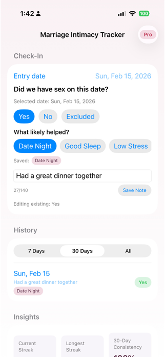 Married Intimacy Tracker Screenshot 2 of 5