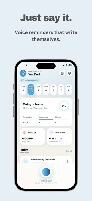 VoxTask: AI Voice Reminders screenshot 1