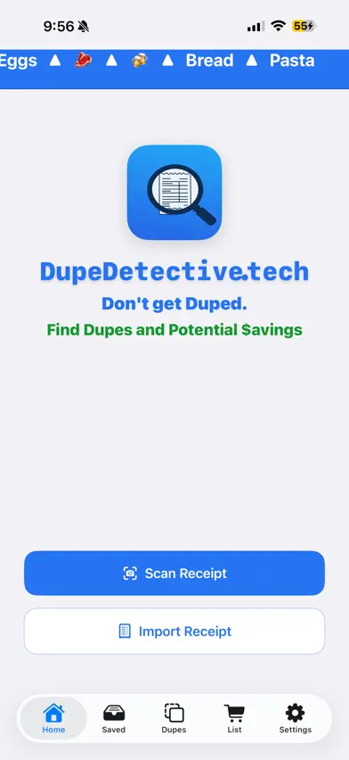 DupeDetective Receipt Scanner screenshot 1