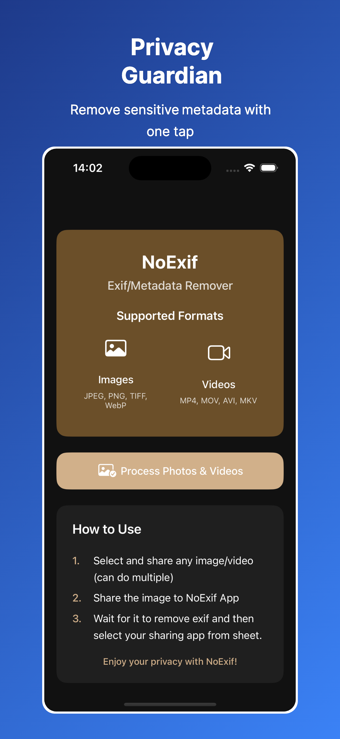 NoExif - Photo Privacy Tool