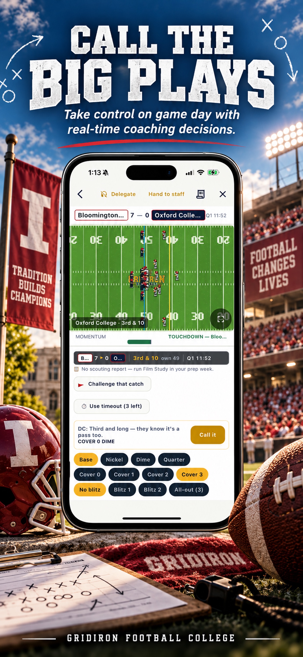 Screenshot 1 of Gridiron Football College Sim
