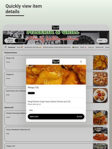 Rizzo's Pizzeria iPad screenshot