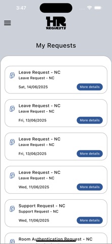 HR Requests screenshot