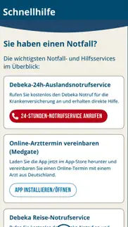 debeka auslands-sos iphone bildschirmfoto 2