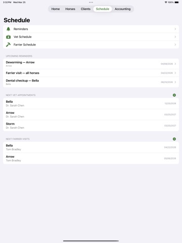 BarnHub iPad screenshot