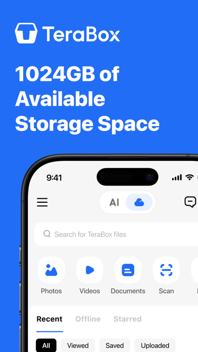 TeraBox: 1TB Cloud & AI Space app screenshot