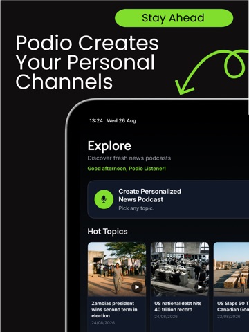 Podio: Daily AI Podcast Maker iPad screenshot 3