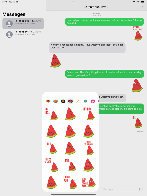 Screenshot #6 pour Watermelon Slices Pop Stickers