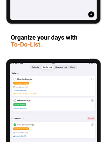 Family Calendar. iPad screenshot