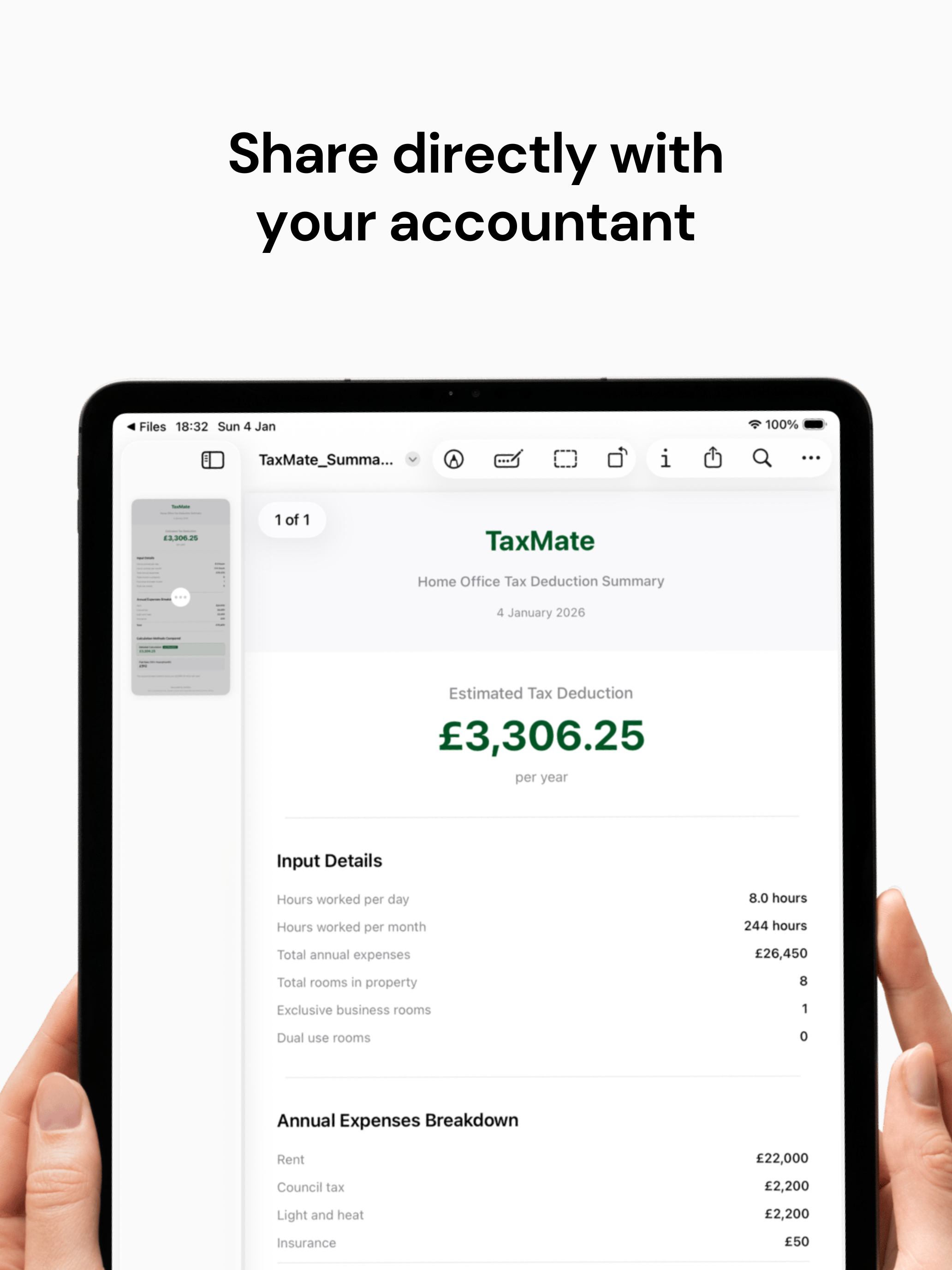 TaxMate: Home Office Tax