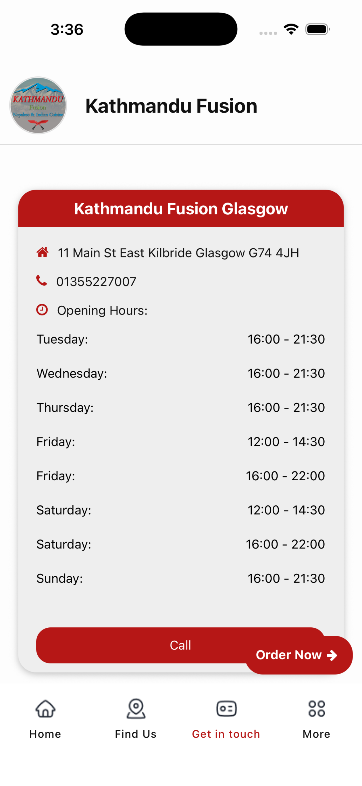 Kathmandu Fusion Glasgow screenshot 3