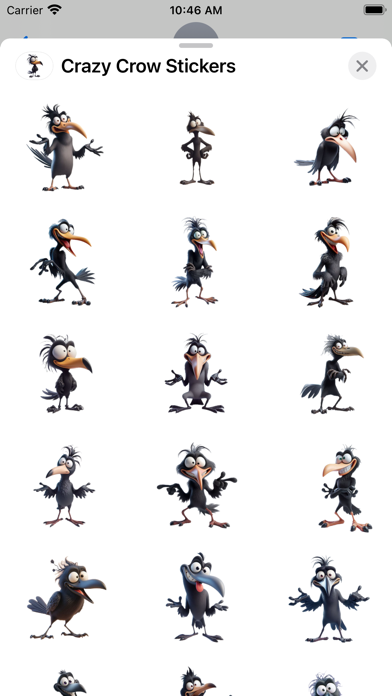 Screenshot 1 of Crazy Crow Stickers App