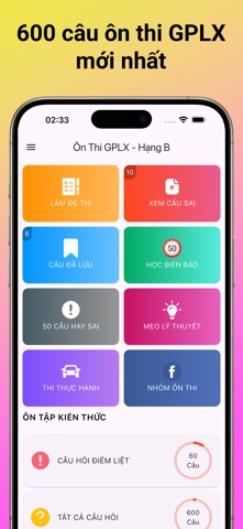 Ôn Thi GPLX 600 Câu (2025) iPhone screenshot
