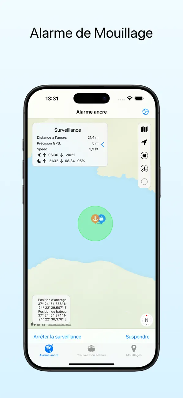 Screenshot #1 pour Alarme d'Ancrage: Anchor Watch