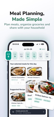 Planr - Meal Planner & Recipes iPhone screenshot