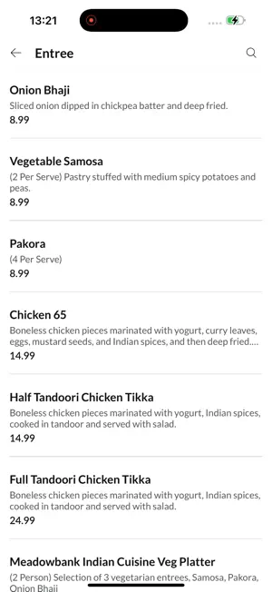 Meadowbank Indian Cuisine screenshot 3