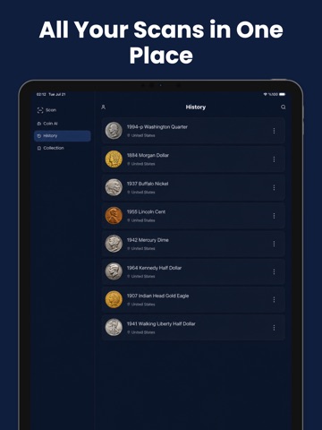 Coinzia: Coin Identifier iPad screenshot