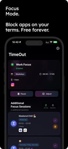 TimeOut - Block Apps & Focus Screenshot 1 of 4