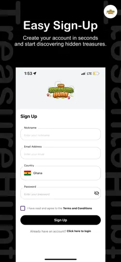Screenshot von The TreasureHunt App auf dem iPhone 1