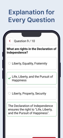 US Citizenship Practice Test screenshot